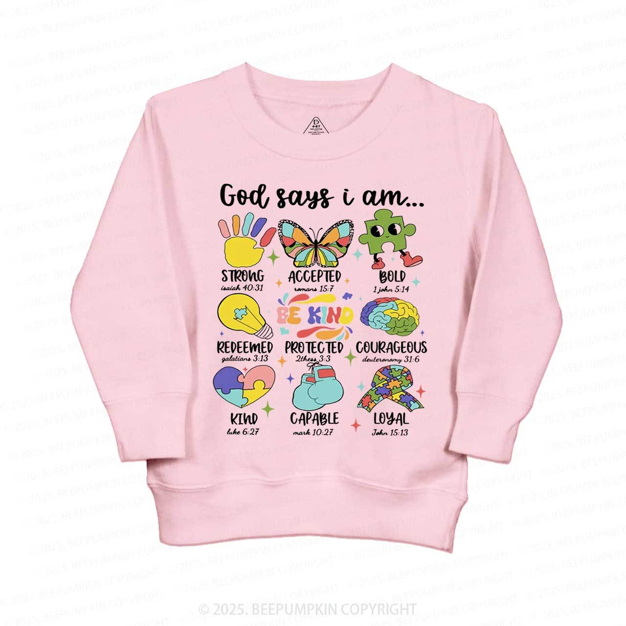 God Says I Am Kid's Sweatshirt
