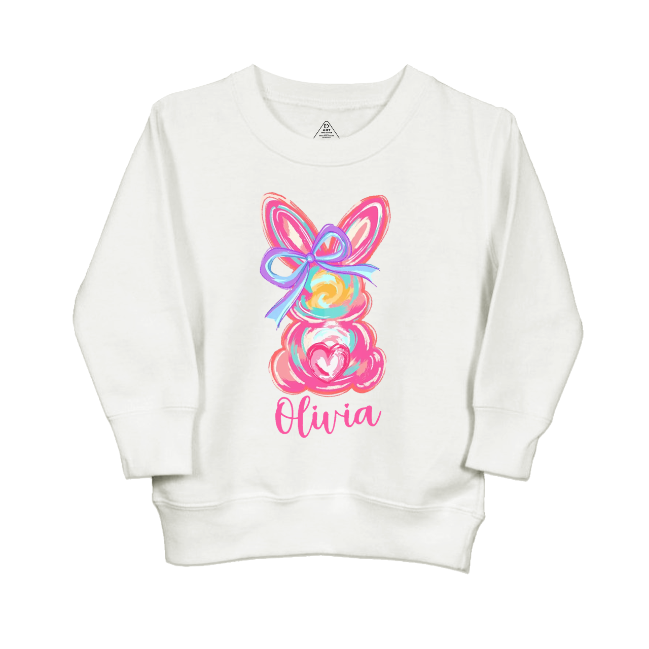 Personalized Girl Name Easter Bunny Kid's Sweatshirt