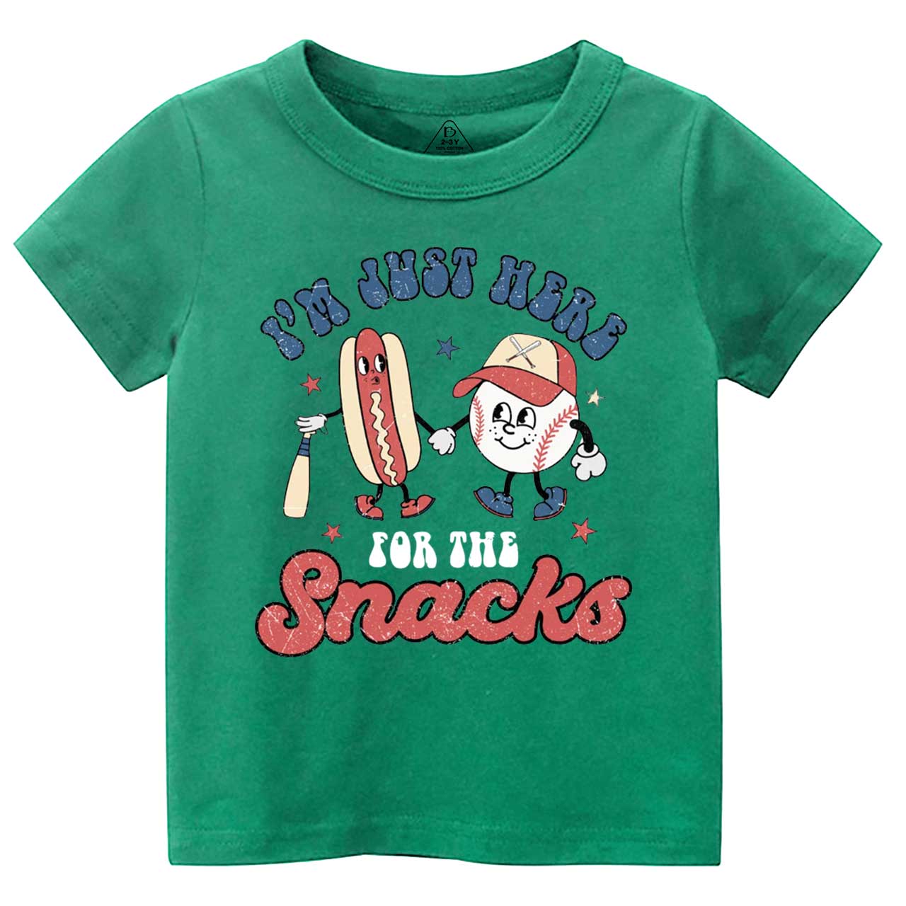 I'm Just Here For The Snacks Baseball  Toddler&Kid's Tees Beepumpkin