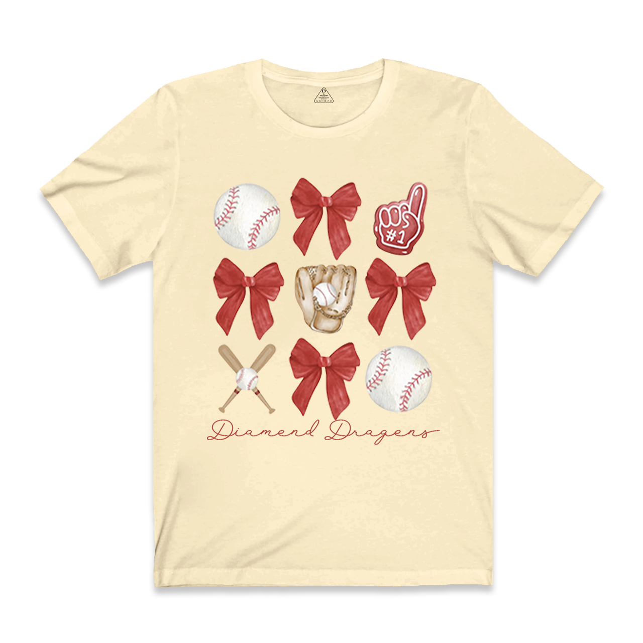 Personalized Bow Baseball Mama T-Shirts