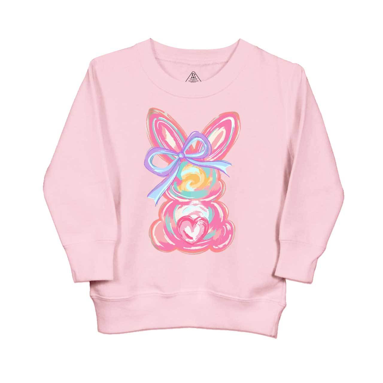 Brushstroke Bunny Easter Told Kid's Sweatshirt
