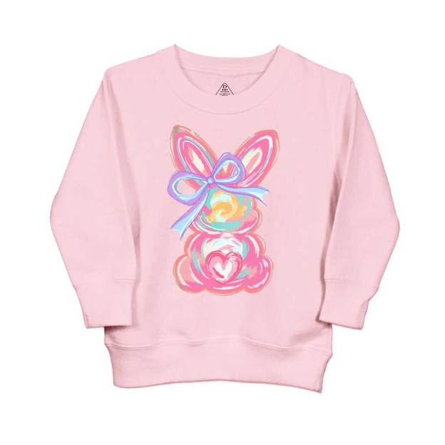 Brushstroke Bunny Easter Told Kid's Sweatshirt