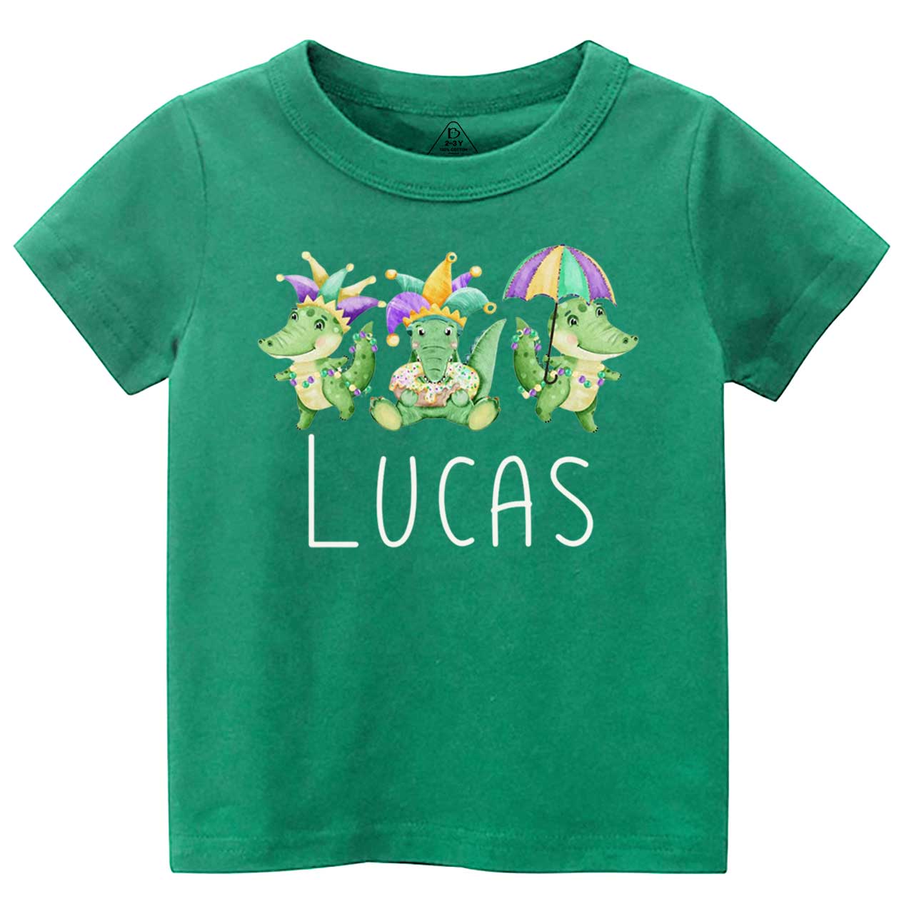 Personalized Mardi Gras Alligators Toddler&Kid's Tees Beepumpkin