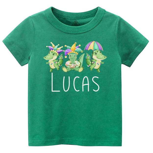 Personalized Mardi Gras Alligators Toddler&Kid's Tees Beepumpkin