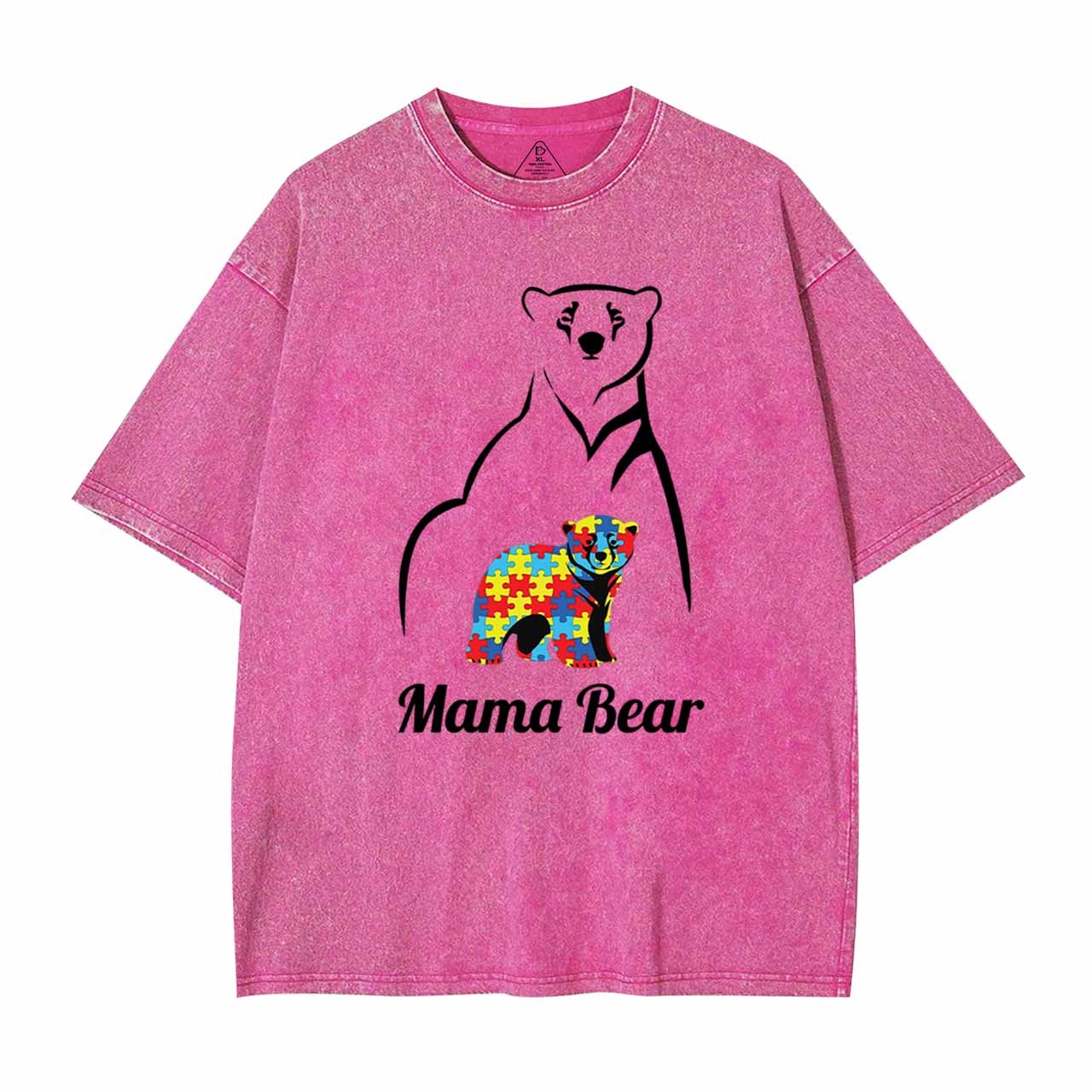 Autism Mama Bear Washed T-Shirts