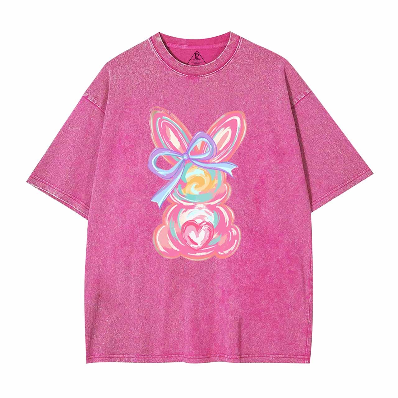 Brushstroke Bunny Easter Mama Washed T-Shirts