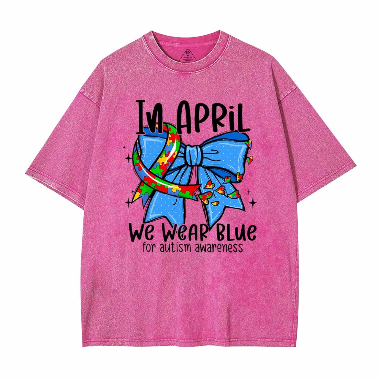 In April We Wear Blue Mama Washed T-Shirts