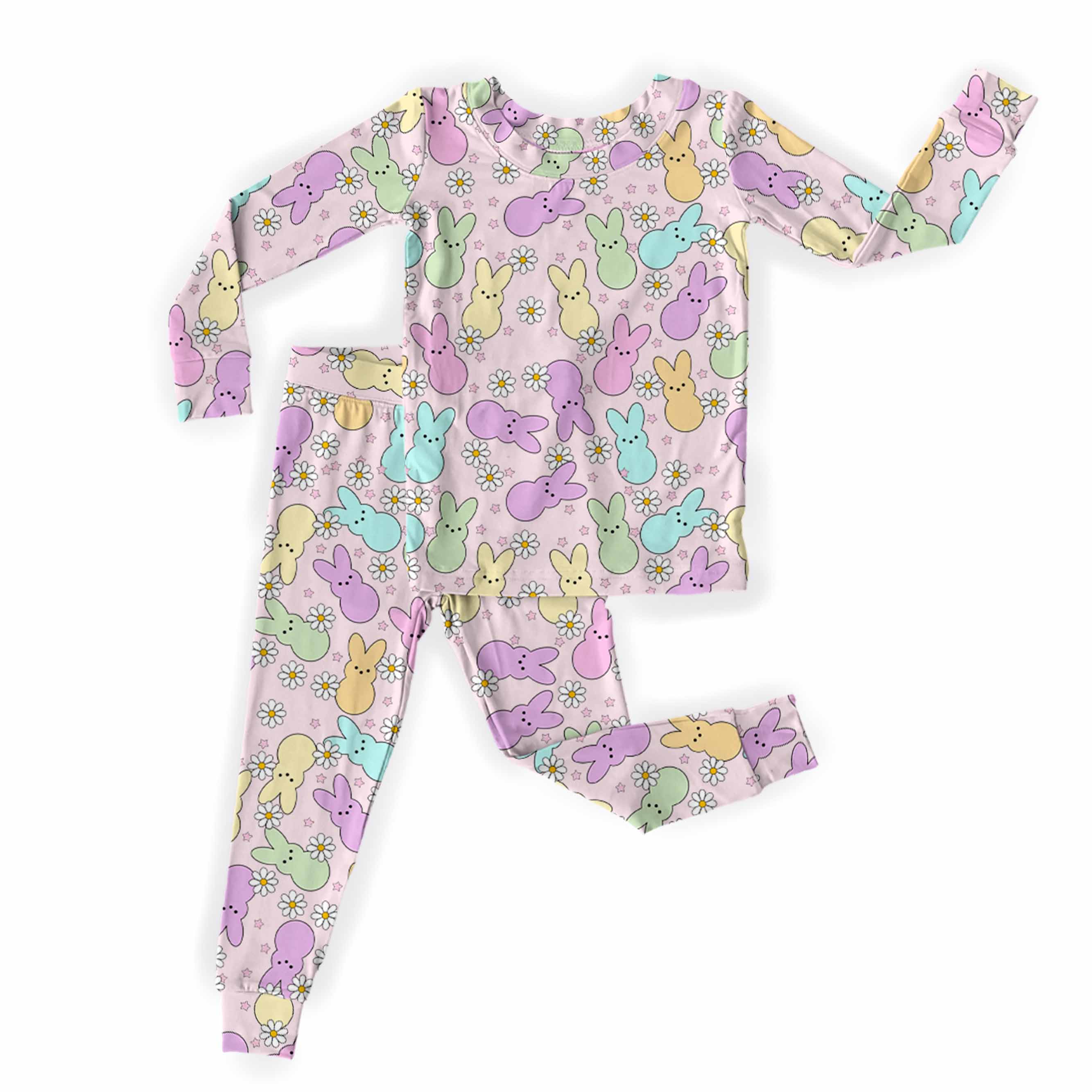Easter Bunny Peep Two-Piece Pajama Set For Kids