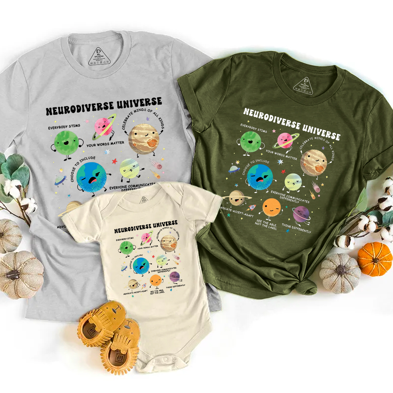 Neurodiverse Universe Family Matching Tees Beepumpkin