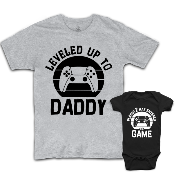 Leveled Up To Daddy Player 2 Has Entered The Game Dad&Me Matching Shirts 2