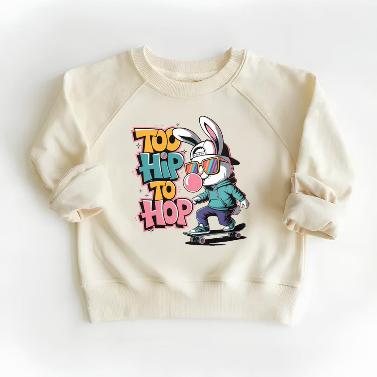 Skateboarding Bunny Kid's Sweatshirt