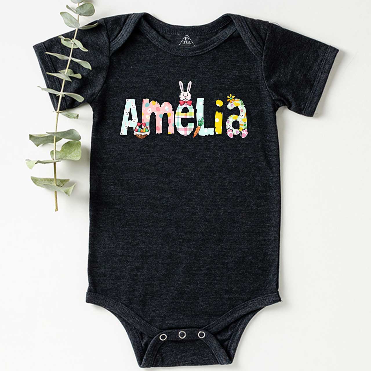 Personalized Easter Alphabet Name Bodysuit Beepumpkin