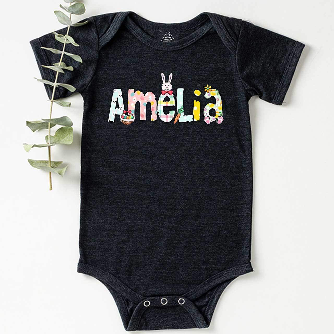 Personalized Easter Alphabet Name Bodysuit Beepumpkin