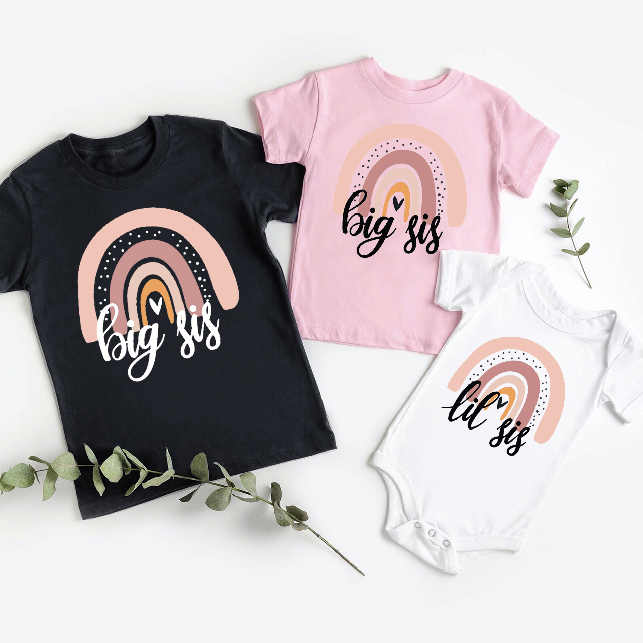 Big Sister Little Sister Matching Tees For Siblings
