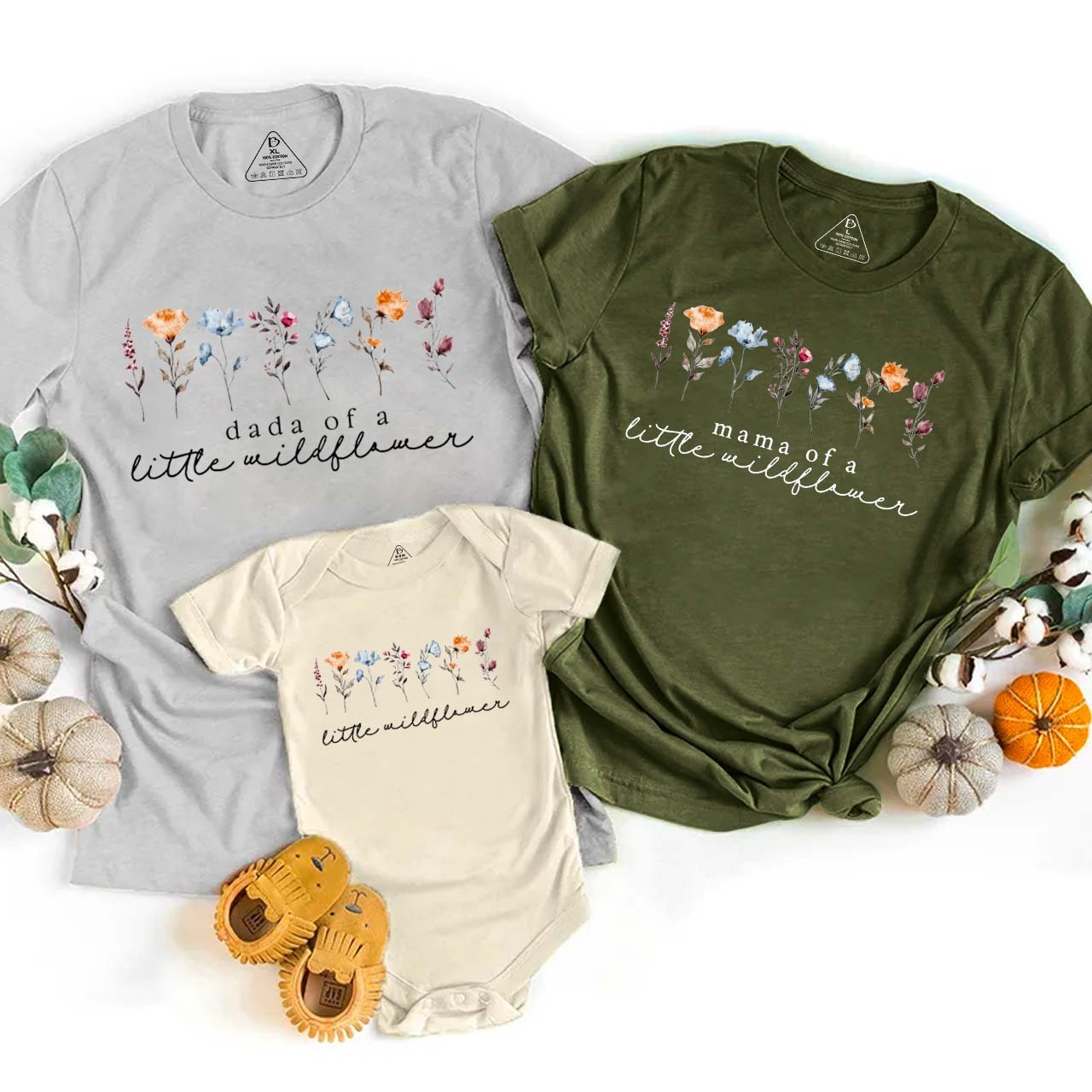 Boho Wildflower Birthday Family Matching Tees Beepumpkin