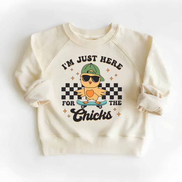 I’m Just Here For The Chicks Kid's Sweatshirt