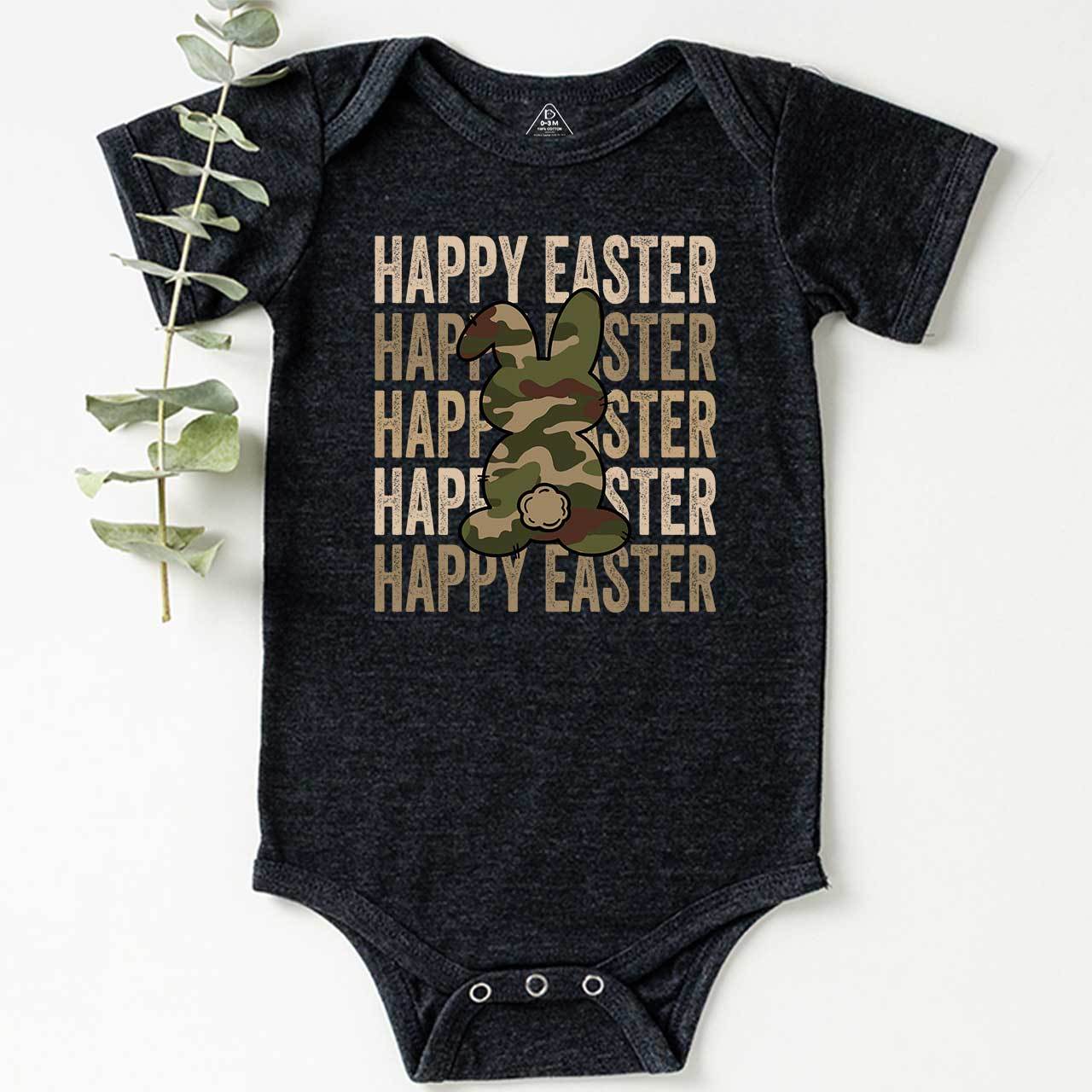 Easter Camouflage Happy Bunny Bodysuit Beepumpkin