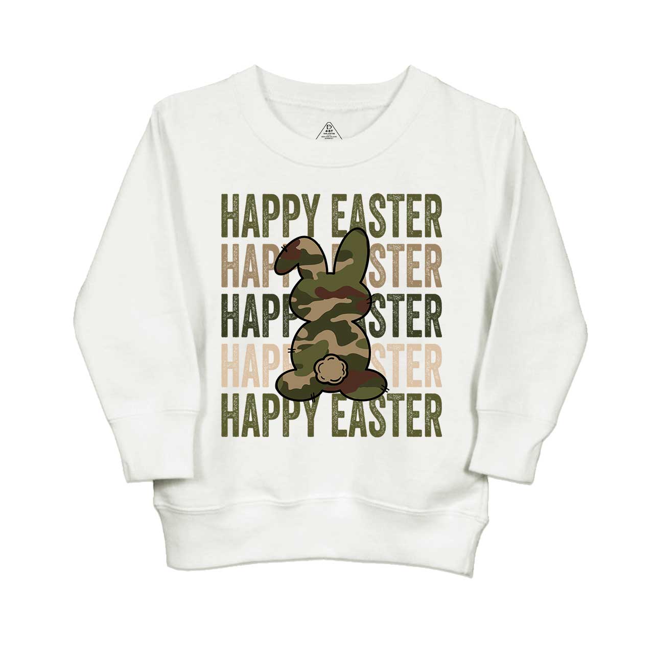 Easter Camouflage Happy Bunny Easter Kid's Sweatshirt