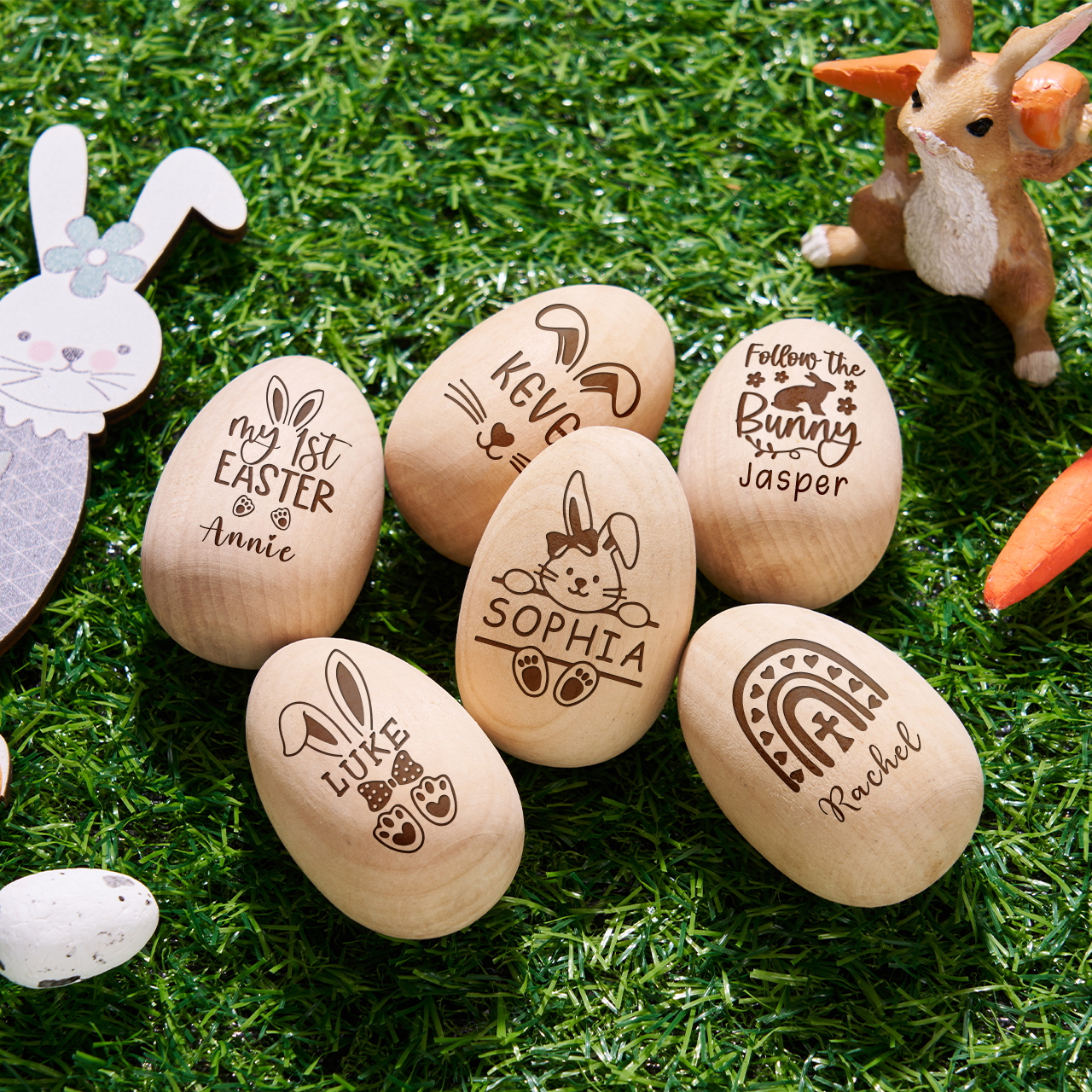 Personalized Musical Wooden Easter Egg Shakers