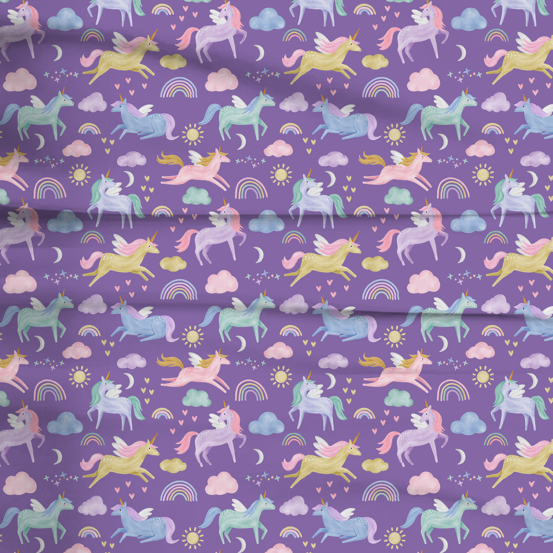 Rainbow Unicorn Two-Piece Pajama Set For Kids