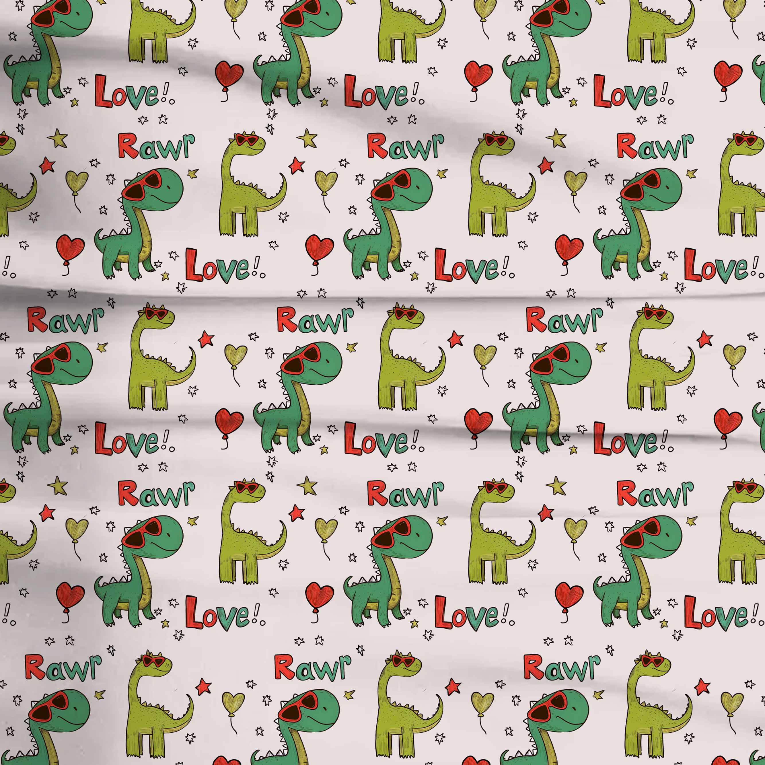 Shoot The Heart Dinosaur Two-Piece Pajama Set For Kids