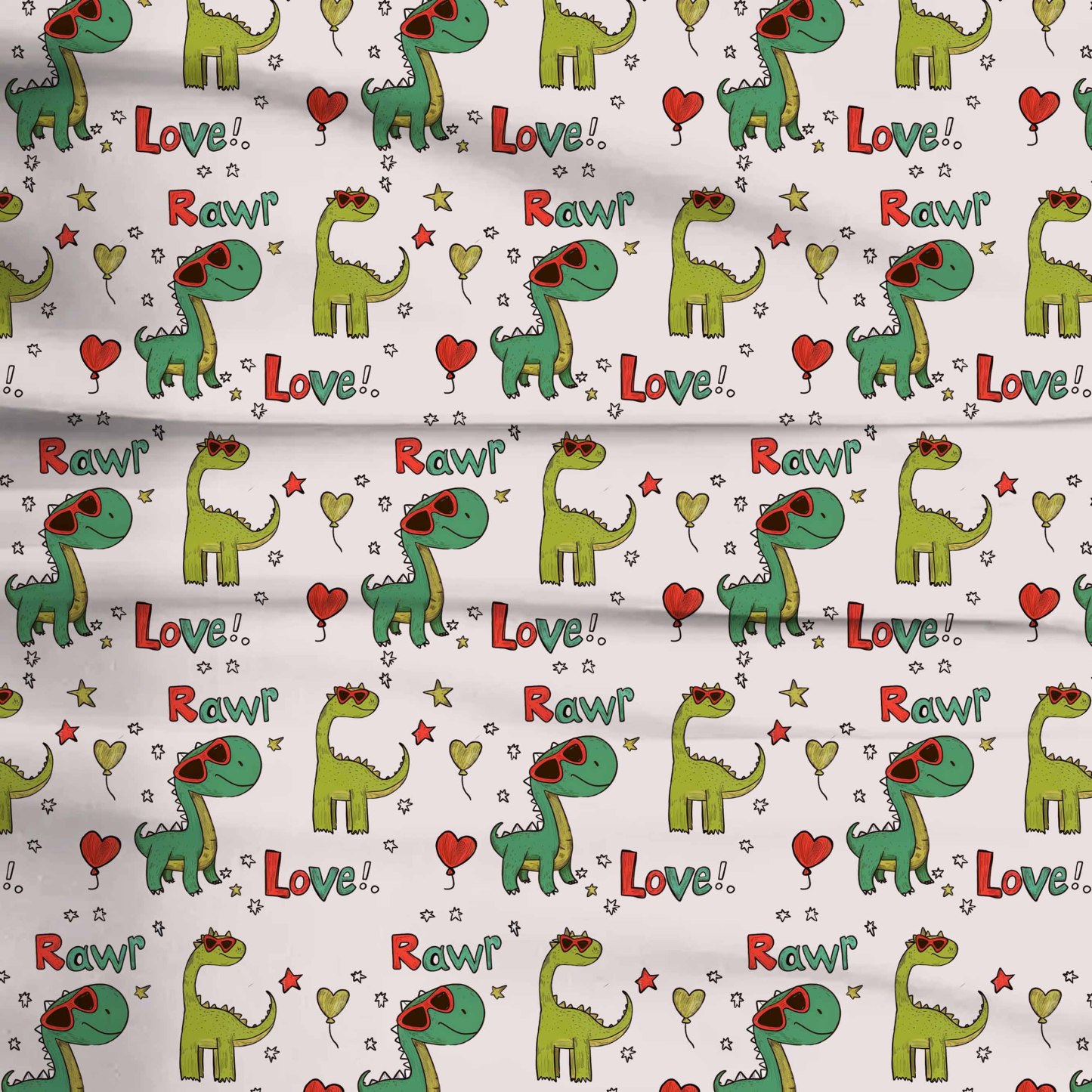 Shoot The Heart Dinosaur Two-Piece Pajama Set For Kids