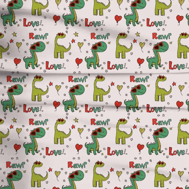 Shoot The Heart Dinosaur Two-Piece Pajama Set For Kids