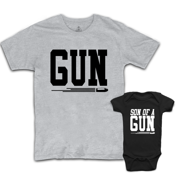 Gun And Son Matching T-Shirts For Dad&Me