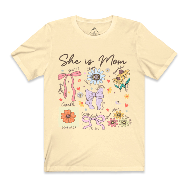 She is Mom Boho Floral T-Shirts