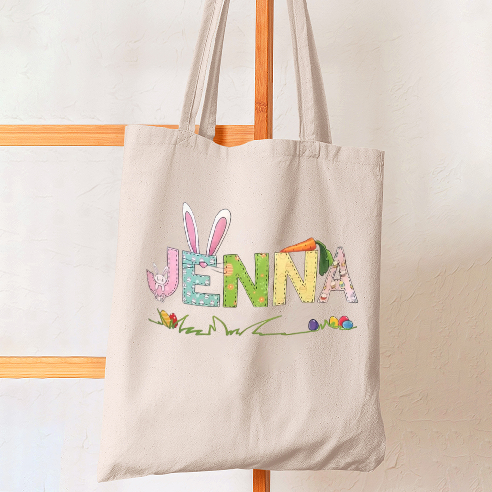 Personalized Name Easter Tote Bag
