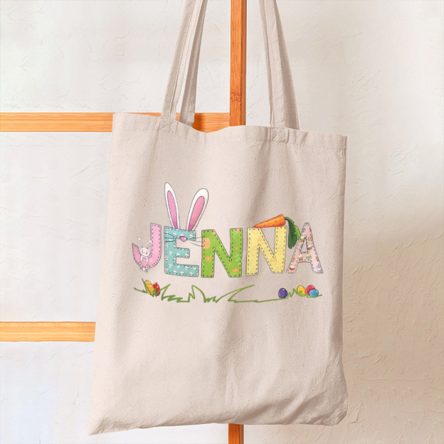 Personalized Name Easter Tote Bag