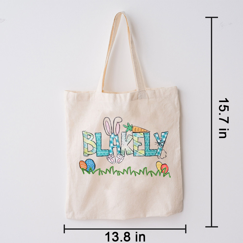 Personalized Alphabet Name Easter Bunny Tote Bag