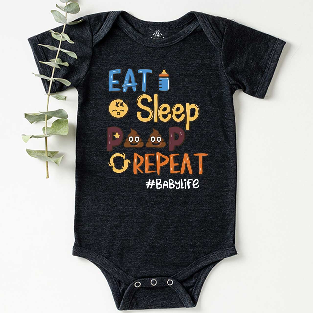 Eat Sleep Poop Repeat Bodysuit Beepumpkin 7
