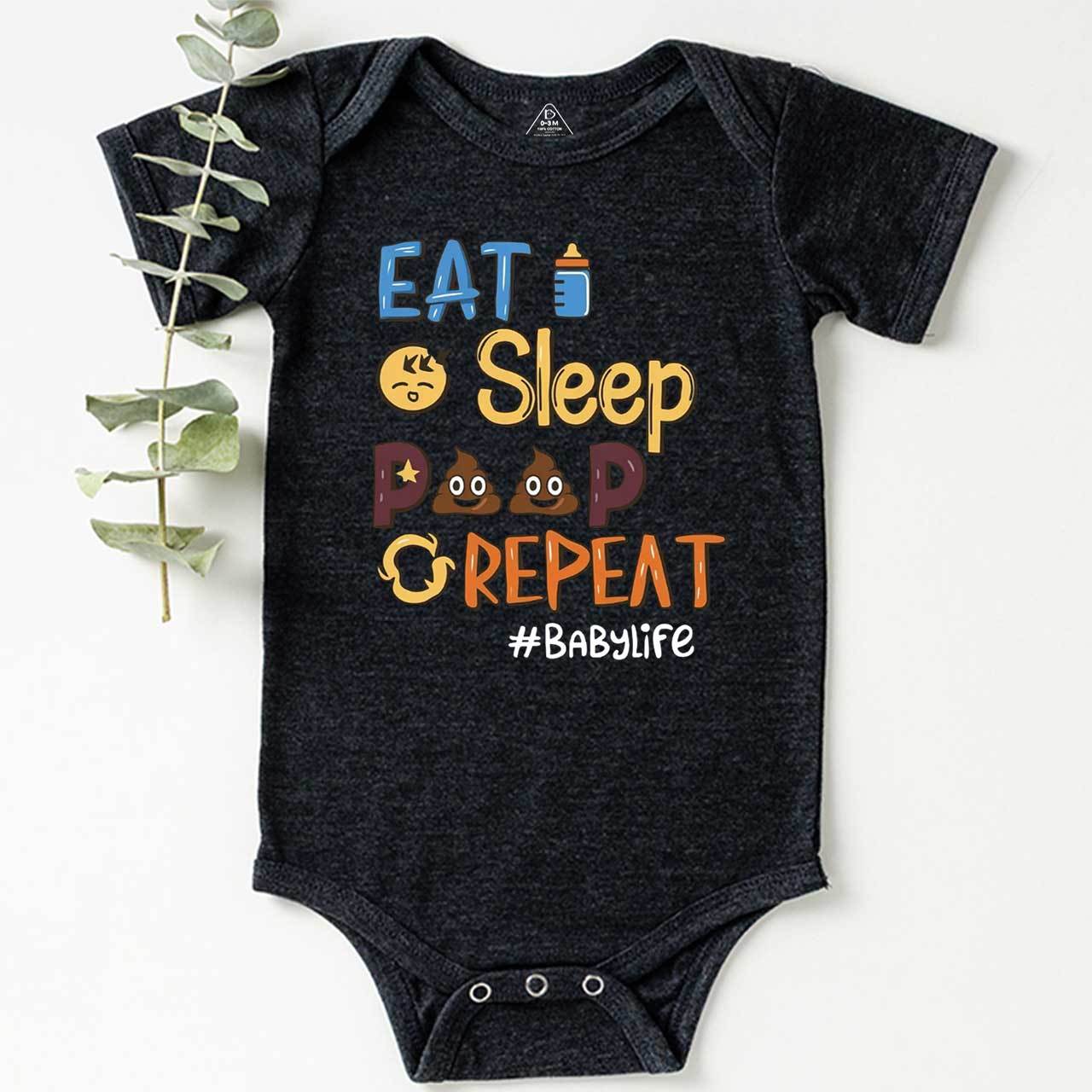 Eat Sleep Poop Repeat Bodysuit Beepumpkin 7