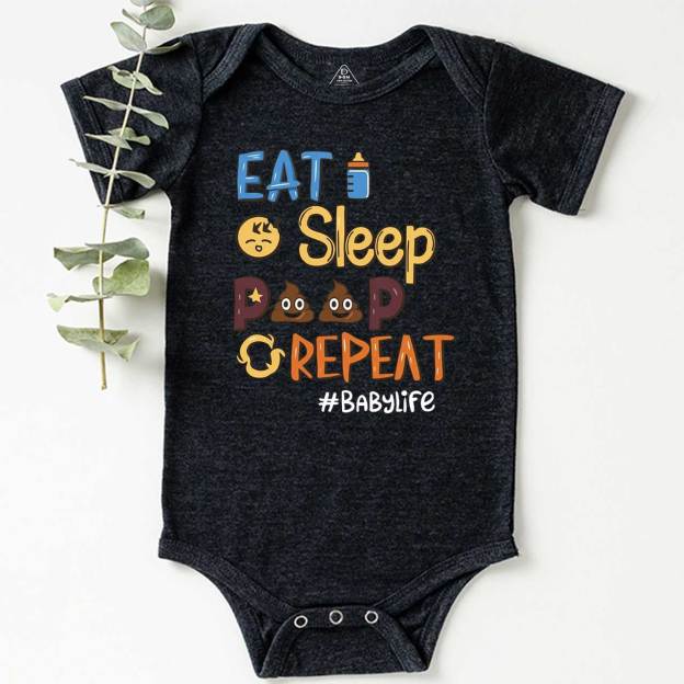 Eat Sleep Poop Repeat Bodysuit Beepumpkin 7