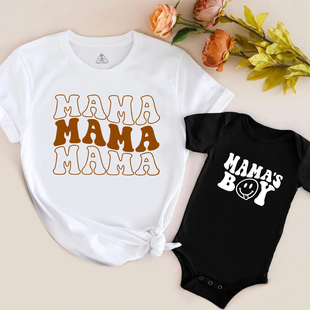 Mother's Day Gift Matching T-Shirt MAMA BOY GIRL