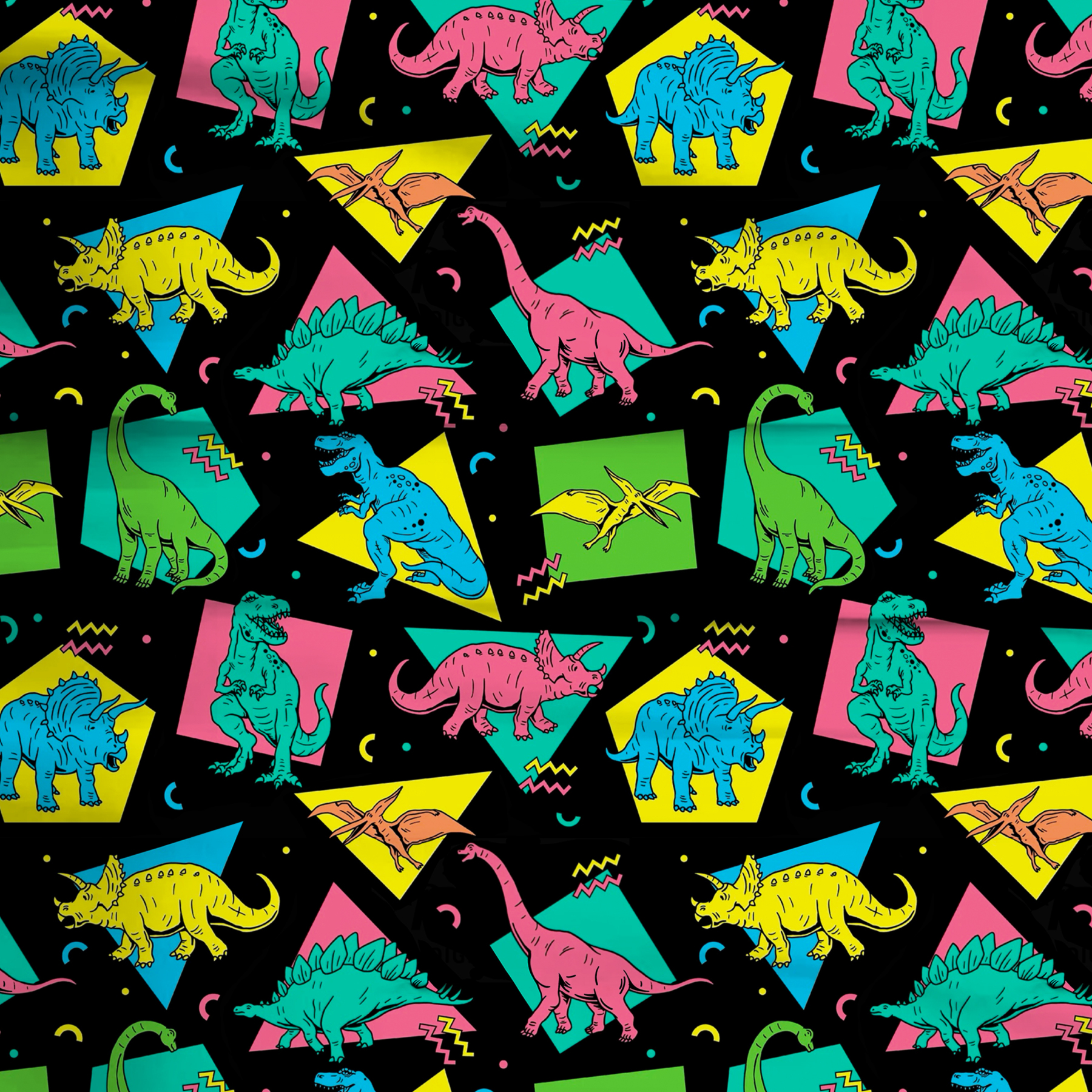 Retro Cartoon Dinosaurs Two-Piece Pajama Set For Kids