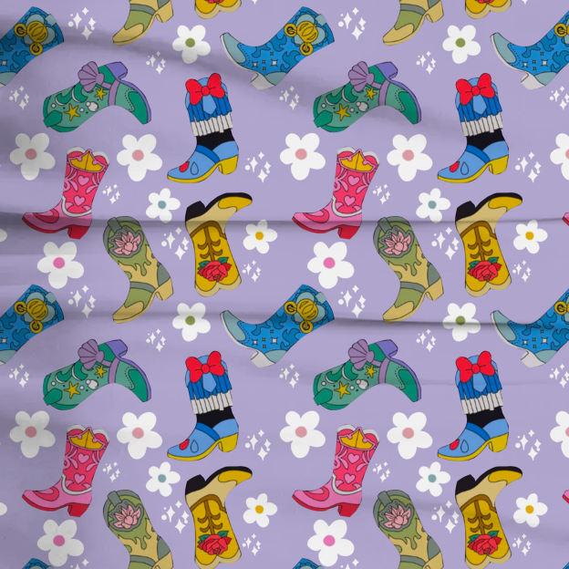 Floral Princess Cowboy Boots with Daisy Two-Piece Pajama Set For Kids