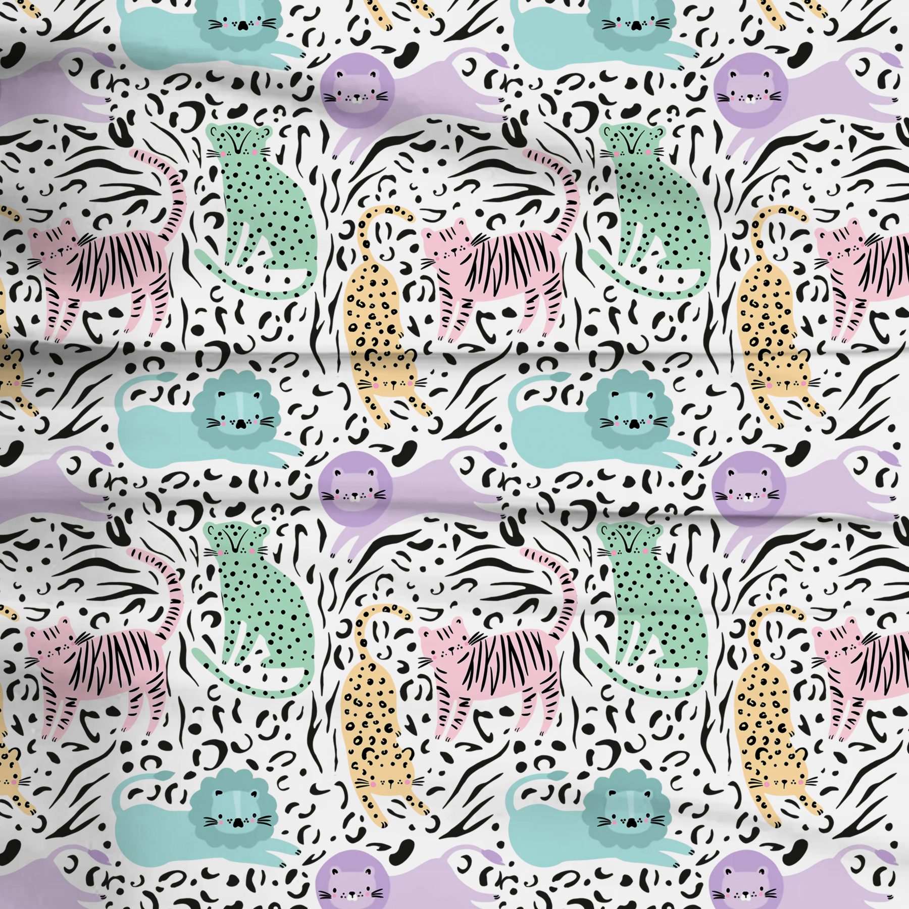 Wild Cat Two-Piece Pajama Set For Kids