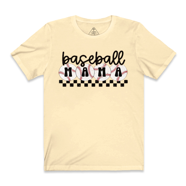 Checkered Baseball Mama T-Shirts