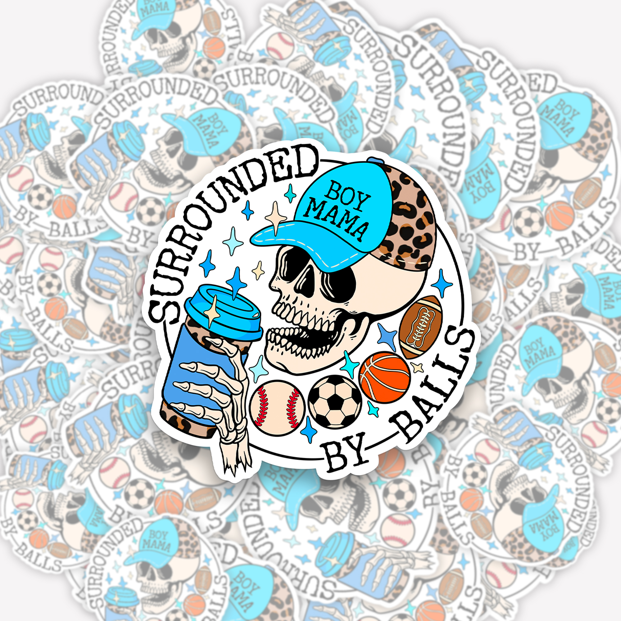Surrounded By Balls Mom Gift Stickers