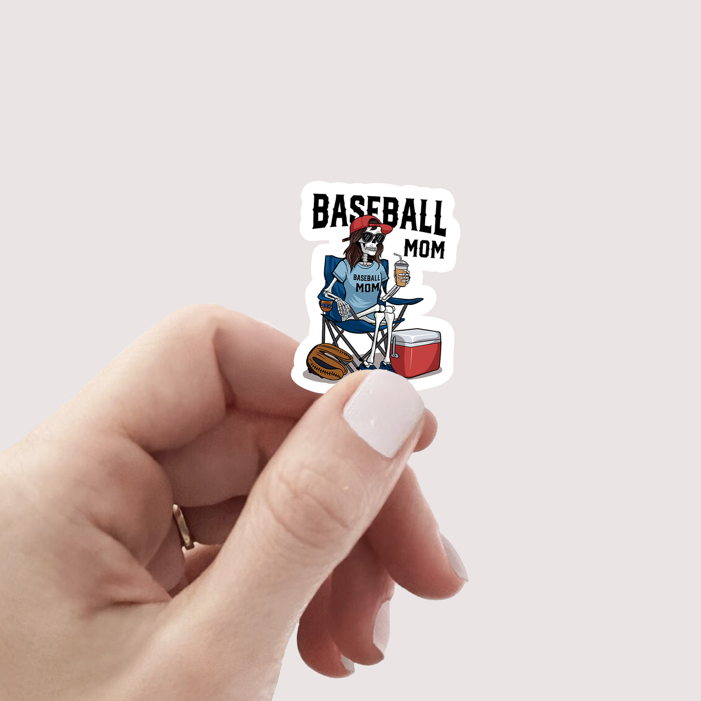 Baseball Mom Skeleton Gift Stickers