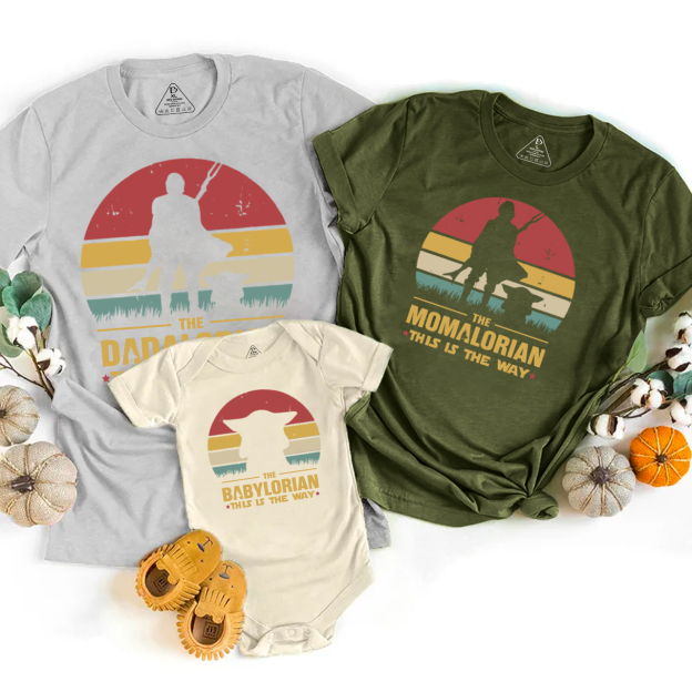 Personalized Dadalorian Mamalorian Family Matching Tees Beepumpkin