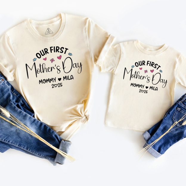Personalized Our First Mothers Day Mom&Me Matching Tees
