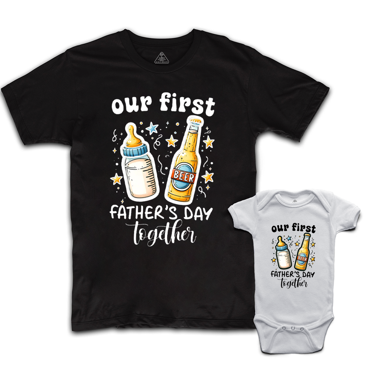 Beer Milk Bottle Dad&Me Matching Shirts