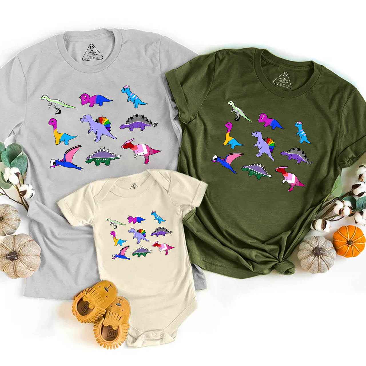 Pride Dinosaurs LGBTQ Family Matching Tees Beepumpkin