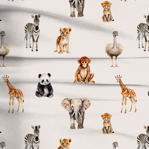 Safari Animals Two-Piece Pajama Set For Kids