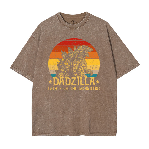Dadzilla Father Of The Monsters Dad Washed T-Shirts