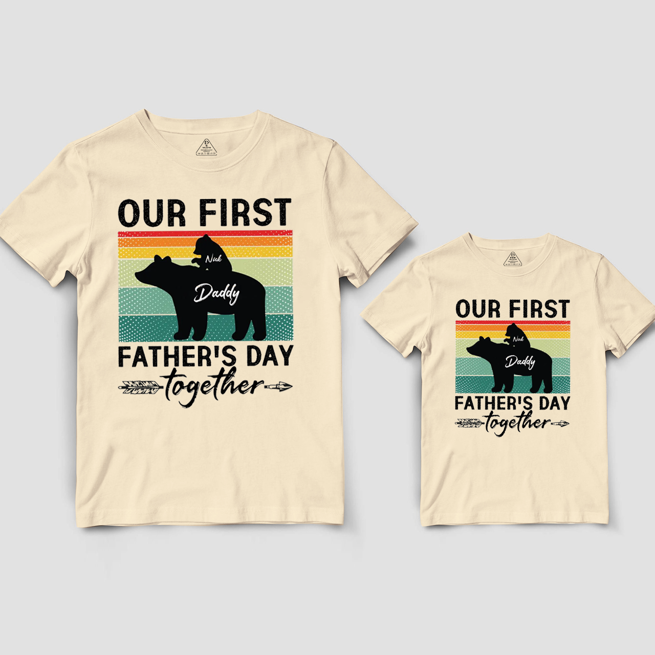 Personalized 1st Fathers Day Bear Dad&Me Matching Shirts