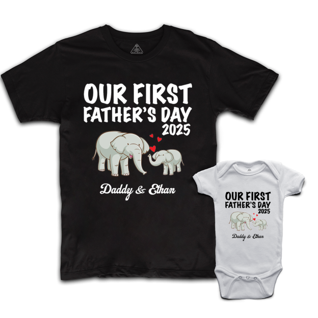 Personalized Elephant Love Launch Dad&Me Matching Shirts